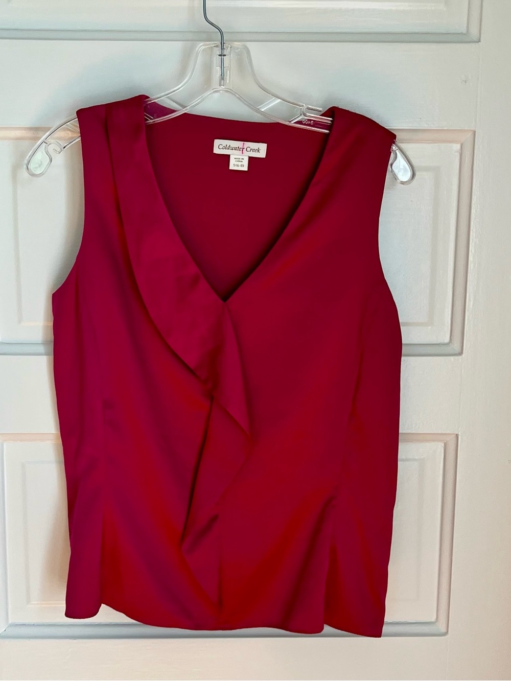 Coldwater Creek Magenta Sleeveless Satin Top, Small 6-8